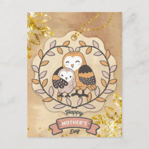 Happy Moederdag Cute Fun Owl Bird Briefkaart