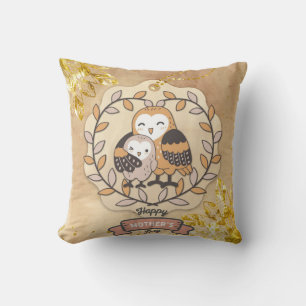 Happy Moederdag Cute Fun Owl Bird Kussen
