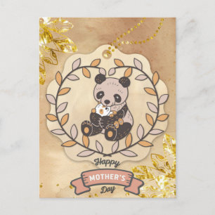 Happy Moederdag Cute Fun Panda Beer Briefkaart