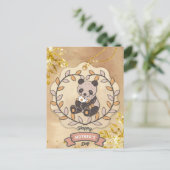 Happy Moederdag Cute Fun Panda Beer Briefkaart (Staand voorkant)