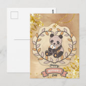 Happy Moederdag Cute Fun Panda Beer Briefkaart (Voorkant / Achterkant)