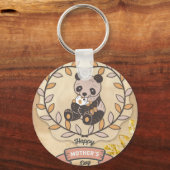 Happy Moederdag Cute Fun Panda Beer Sleutelhanger (Voorkant)