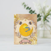 Happy Moederdag Cute Otter en Baby Floral Briefkaart (Staand voorkant)