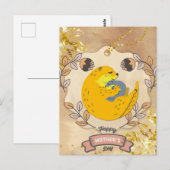 Happy Moederdag Cute Otter en Baby Floral Briefkaart (Voorkant / Achterkant)