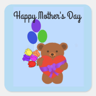 Happy Moederdag Cute Teddy Bear #4 Stickers
