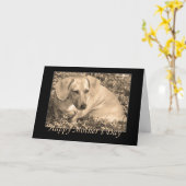 Happy Moederdag dachshund Sepia Kaart (Gele Bloem)