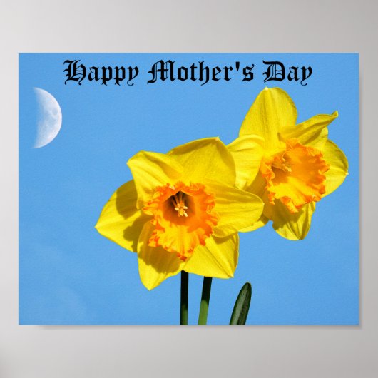 Happy Moederdag Daffodils Gold Medal Poster (Voorkant)