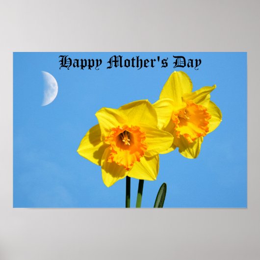 Happy Moederdag Daffodils Gold Medal Poster (Voorkant)