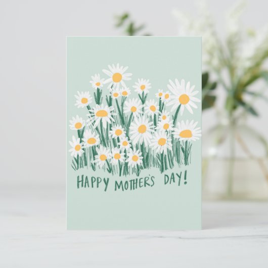 Happy Moederdag Daisy Kaart (Staand voorkant)