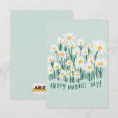 Happy Moederdag Daisy Kaart (Voorkant / Achterkant)
