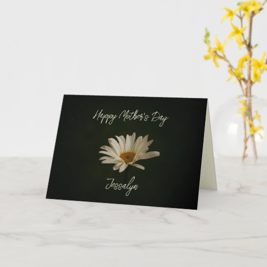 Happy Moederdag Daisy Personalized Kaart (Gele Bloem)
