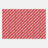 Happy Moederdag Dark Red en White Inpakpapier Vel (Voorkant)