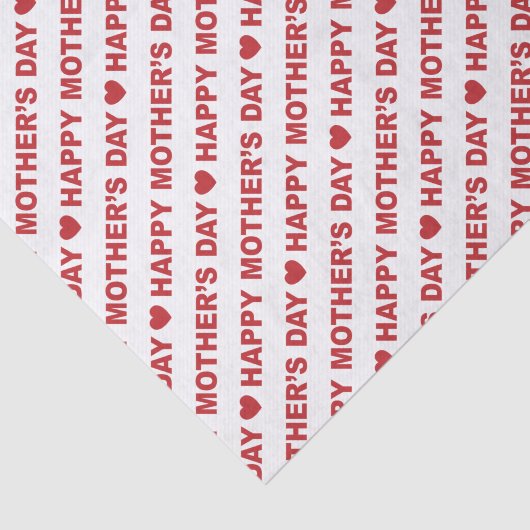 Happy Moederdag Dark Red op White Tissuepapier (Detail)