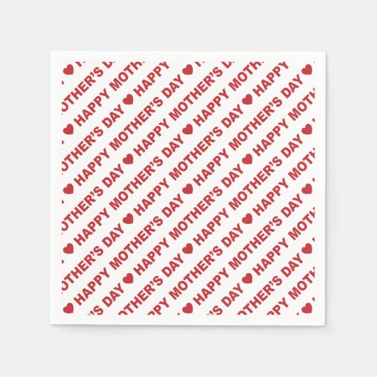 Happy Moederdag Dark Red over het witboek Napkin Servet (Voorkant)