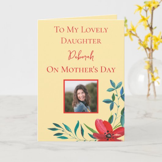 Happy Moederdag Daughter Kaart (Gele Bloem)