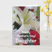 Happy Moederdag-Daughter-White Lily Floral Kaart (Gele Bloem)