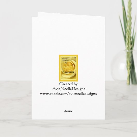 Happy Moederdag Daughter-Yellow Rose Kaart (Achterkant)