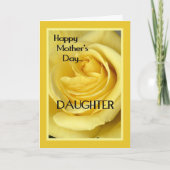 Happy Moederdag Daughter-Yellow Rose Kaart (Voorkant)