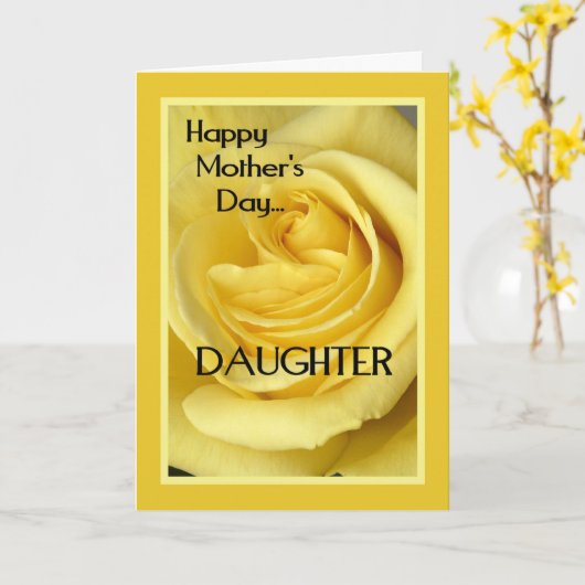 Happy Moederdag Daughter-Yellow Rose Kaart (Gele Bloem)