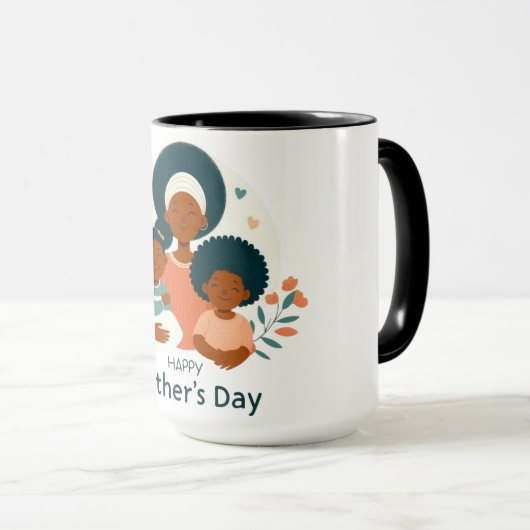 Happy Moederdag - De liefdevolle omhelzing van een Mok (Voorkant rechts)