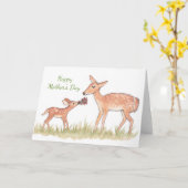 Happy Moederdag Deer Kaart (Gele Bloem)