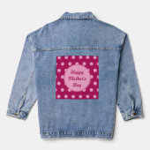 Happy Moederdag Denim jas (magenta & roze) Denim Jacket (Achterkant)