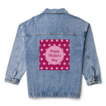 Happy Moederdag Denim jas (magenta & roze)