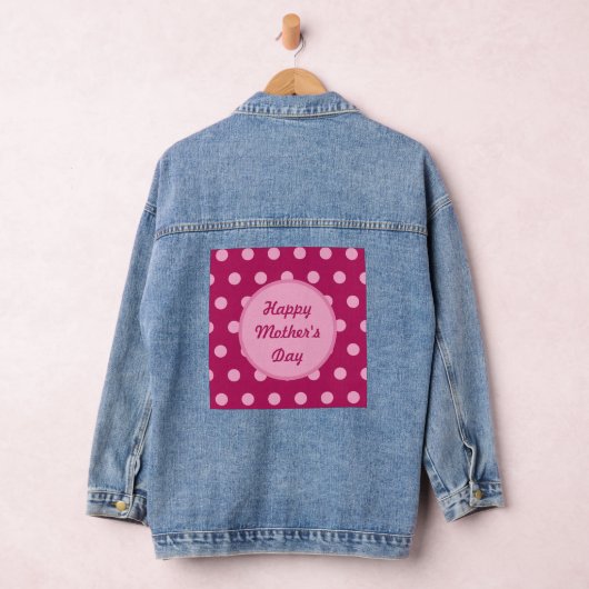 Happy Moederdag Denim jas (magenta & roze) Jacket (Hangar)