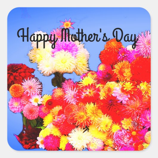Happy Moederdag Diverse Dahlias #2-1 Stickers (Voorkant)