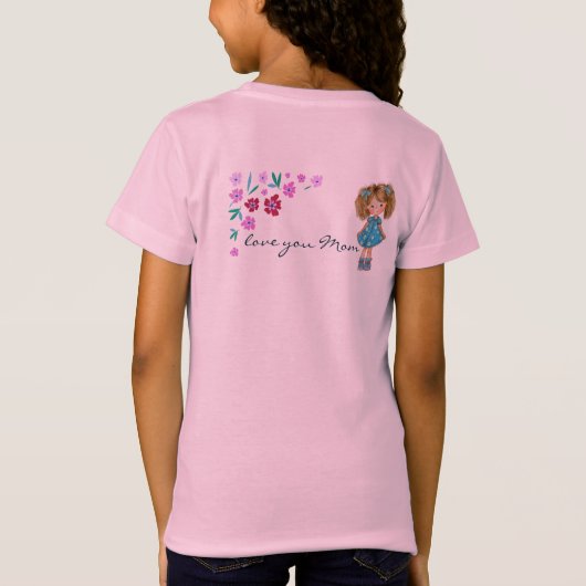 HAPPY MOEDERDAG dochter roze T-shirt (Achterkant)