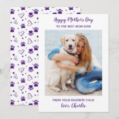 Happy Moederdag Dog mam Persoonlijke foto Pet Feestdagenkaart (Voorkant / Achterkant)