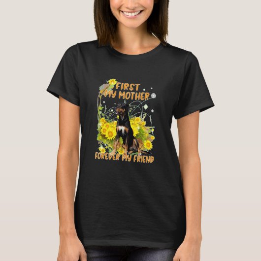 Happy Moederdag Dog mama Sunflower T-shirt (Voorkant)