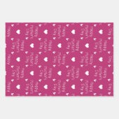 Happy Moederdag donkerroze themaset van 3 Inpakpapier Vel (Voorkant 3)