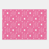 Happy Moederdag donkerroze themaset van 3 Inpakpapier Vel (Voorkant 2)