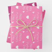 Happy Moederdag donkerroze themaset van 3 Inpakpapier Vel (In situ)