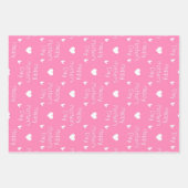 Happy Moederdag donkerroze themaset van 3 Inpakpapier Vel (Voorkant)