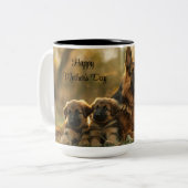 Happy Moederdag Duitse herdershond Tweekleurige Koffiemok (Voorkant links)