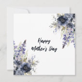Happy Moederdag Dusty  Blauwe Rozen Bloemen Feestdagenkaart (Voorkant)