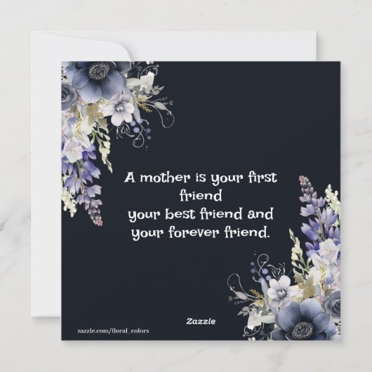 Happy Moederdag Dusty  Blauwe Rozen Bloemen Feestdagenkaart (Achterkant)