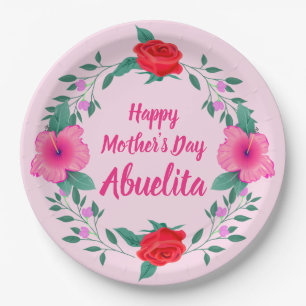 Happy Moederdag Edit naam grootmoeder Abuelita Papieren Bordje