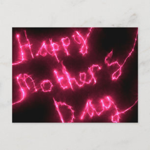 Happy Moederdag Electric Hot Pink Glow-tekst Briefkaart
