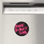 Happy Moederdag Electric Hot Pink Glow-tekst Magneet (Insitu (Vaatwasser))
