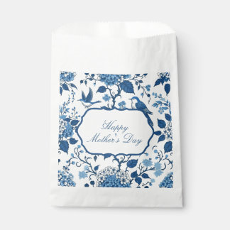 Happy Moederdag Elegant Blauw Chinoiserie Floral Bedankzakje