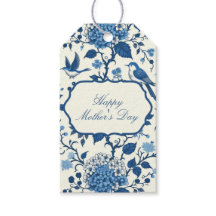 Happy Moederdag Elegant Blauw Chinoiserie Floral