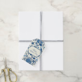 Happy Moederdag Elegant Blauw Chinoiserie Floral Cadeaulabel (Met Touw)