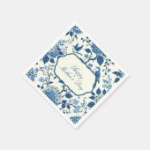 Happy Moederdag Elegant Blauw Chinoiserie Floral Servet (Hoek)
