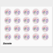 Happy Moederdag Elegant Bloemen Blush Roze Ronde Sticker (Vel)