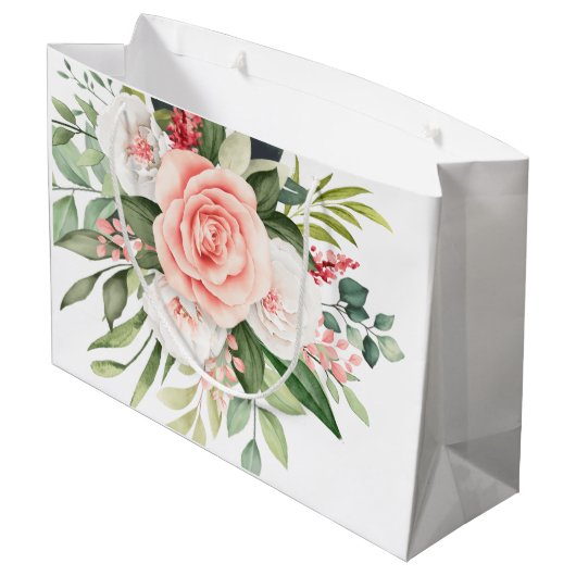 Happy Moederdag Elegant Boho Rozen Groot Groot Cadeauzakje (Achterkant Gekanteld)