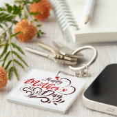 Happy Moederdag Elegant Design-23331 Pillar Can Sleutelhanger (Voorkant Rechts)