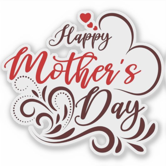 Happy Moederdag Elegant Design-23331 Sticker (Voorkant)